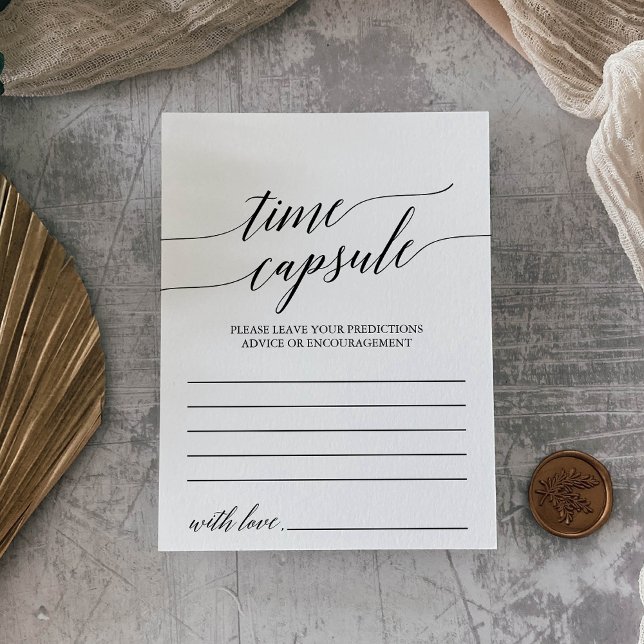 Elegant Black Calligraphy Time Capsule Card Rådkort (Skapare uppladdad)