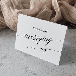 Elegant Black Calligraphy Tjänsteman Tack Kort