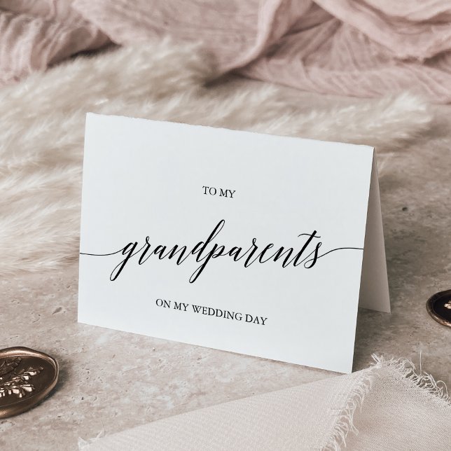 Elegant Black Calligraphy to Mina morföräldrar Kort (Skapare uppladdad)