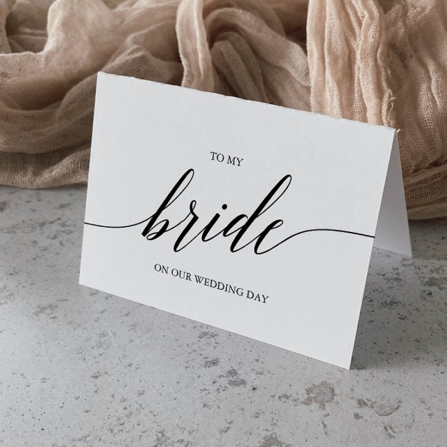 Elegant Black Calligraphy to My Bride Kort (Skapare uppladdad)