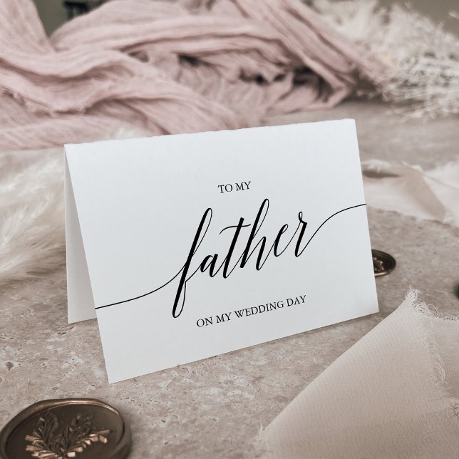 Elegant Black Calligraphy to My Far Bröllop Kort (Skapare uppladdad)