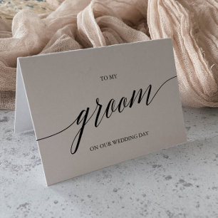 Elegant Black Calligraphy to My Groom Kort