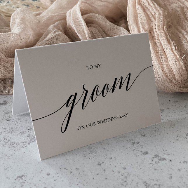 Elegant Black Calligraphy to My Groom Kort (Skapare uppladdad)