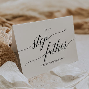 Elegant Black Calligraphy to My Step-Far Kort