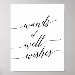 Elegant Black Calligraphy Trollspö well Önskemål S Poster