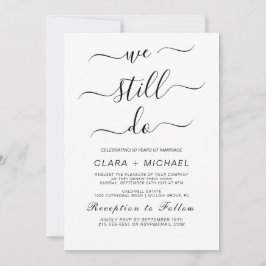Elegant Black Calligraphy Vow Renewal-inbjudan Inbjudningar