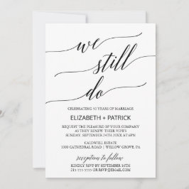 Elegant Black Calligraphy Vow Renewal Inbjudningar