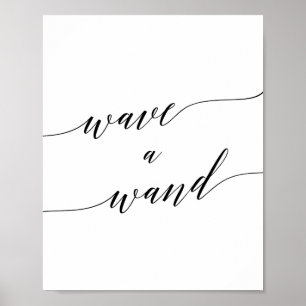 Elegant Black Calligraphy Wave a Trollspö Sign Poster