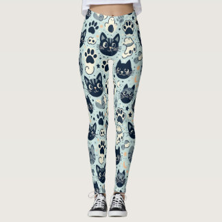 Elegant Black Cat-Chic Leggings