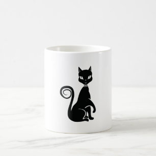 Elegant Black Cat Kaffemugg