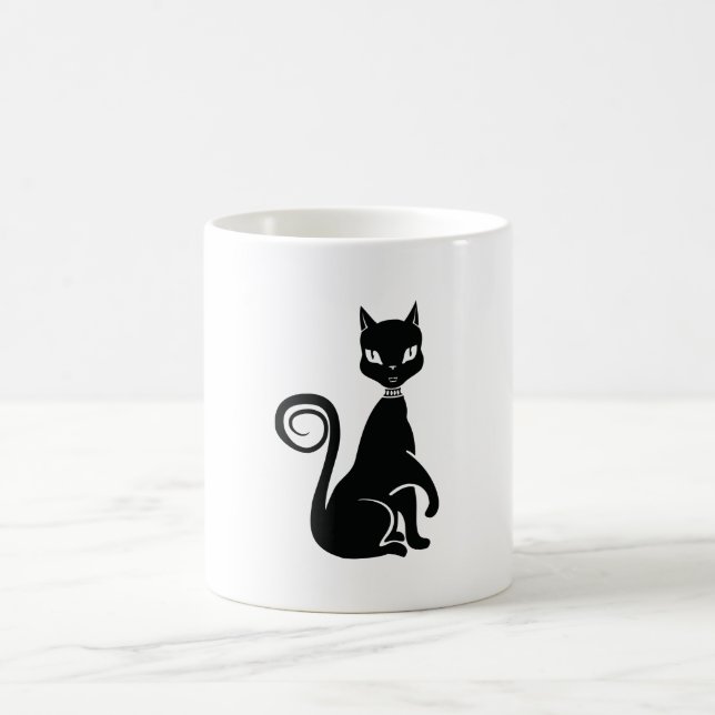 Elegant Black Cat Kaffemugg (Center)