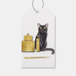 Elegant Black Cat med Guld-gåvor från Katt Presentetikett