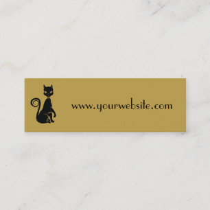 Elegant Black Cat Mini Visitkort