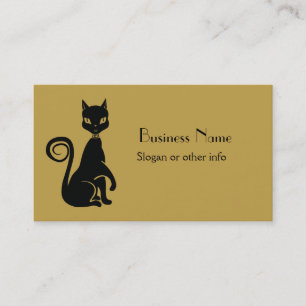 Elegant Black Cat Visitkort