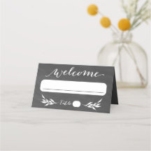 Elegant Black Chalkboard Bröllop-platskort