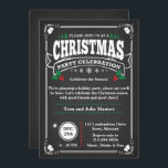 Elegant Black Chalkboard jul Party Inbjudningar<br><div class="desc">Inbjudan alla dina vänner och vänner till din Julfest i år med den här Eleganten. Anpassa inbjudan genom att lägga till all information om party.</div>