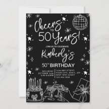 Elegant Black Cheers till 50 års födelsedag