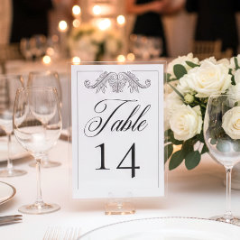 Elegant Black Chinoiserie Bird Vapensköld Bröllop Bordsnummer