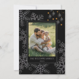 Elegant Black Christmas Greenery Wreath 4 Photo Ho Julkort