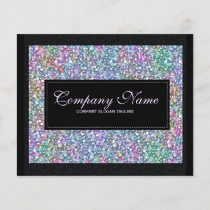 Elegant Black Colorful Lila Glitter & Sparkles 2 Flygblad