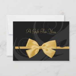 Elegant Black Curls Faux Guld Bow Gift Certificate