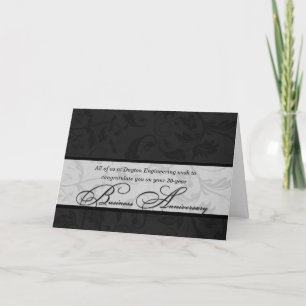 Elegant Black Damask Business Årsdag Kort