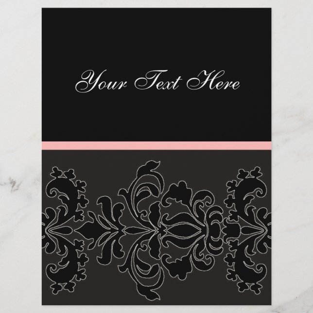 Elegant Black DAMASK Flyer (Framsidan)