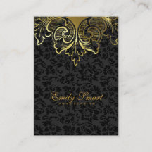 Elegant Black Damask Guld Blommigt Ornament