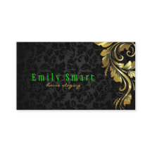 Elegant Black Damask Guld Blommigt Snöre 4