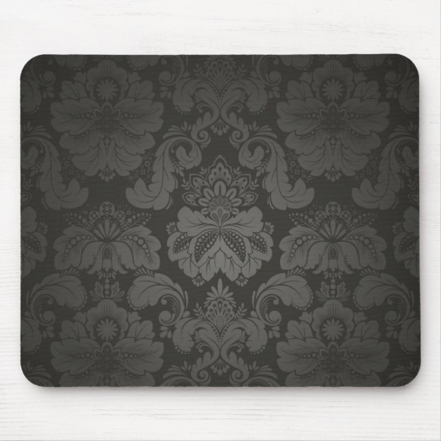 Elegant Black Damask Musmatta (Framsidan)