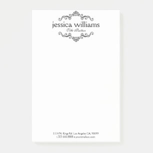 Elegant Black Decorative Gräns Ram Post-it Block