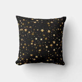 Elegant Black Dekorativ kudde med Golden Stars
