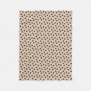 Elegant Black Dots på Beige Fleecefilt