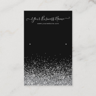 Elegant Black Earring Display Card Custom Business Visitkort