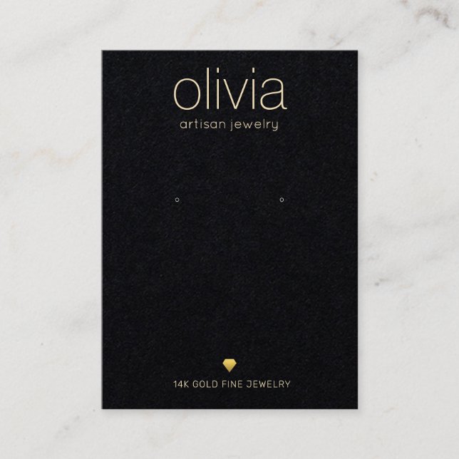Elegant Black Earring Jewelry Visning Holder Visitkort (Framsida)