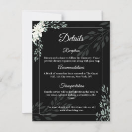 Elegant Black Enclosure Card with White Lily Tack Kort