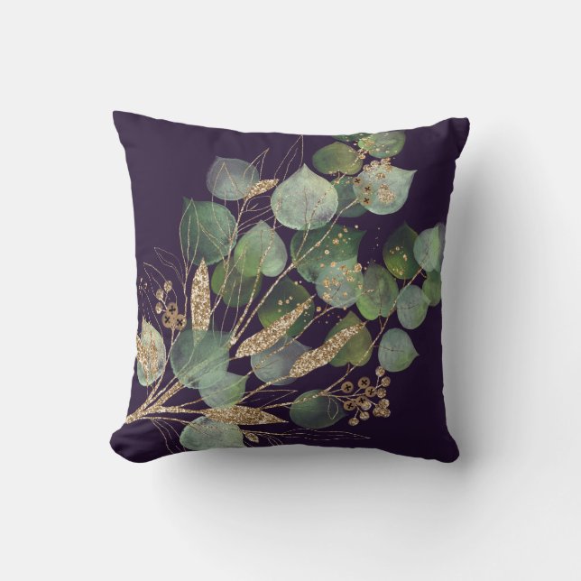 ELEGANT BLACK EUCALYPTUS CUSHION KUDDE (Framsida)