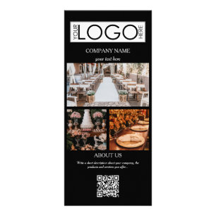 Elegant Black Event Planing Business 3 Foton Reklamkort