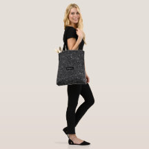 Elegant Black Faux Glitter Monogram