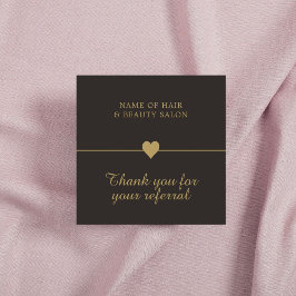 Elegant Black Faux Guld Beauty Salon ReferrCard Rabattkort