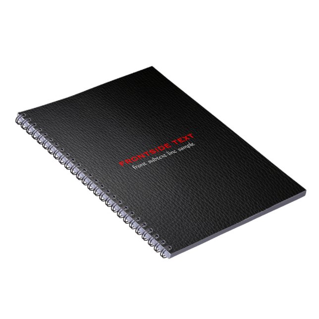 Elegant Black Faux Leather Titta röd text Anteckningsbok (Högra Sidan)