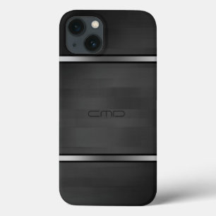 Elegant Black Faux Wood Rand Silver accent