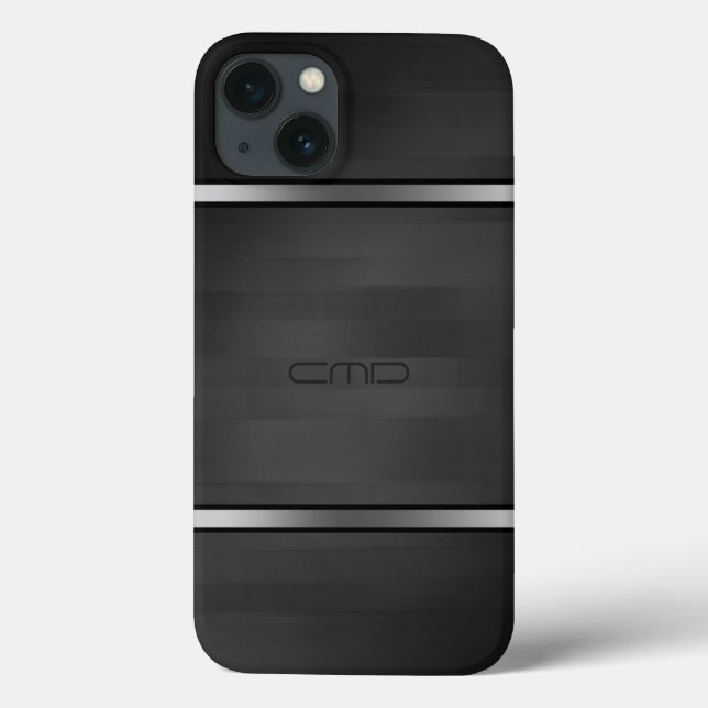 Elegant Black Faux Wood Rand Silver accent (Baksida)