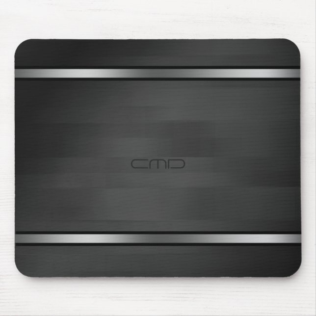 Elegant Black Faux Wood Rand Silver accent Musmatta (Framsidan)