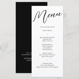 Elegant Black Flourish Calligraphy Bröllop Middag Meny