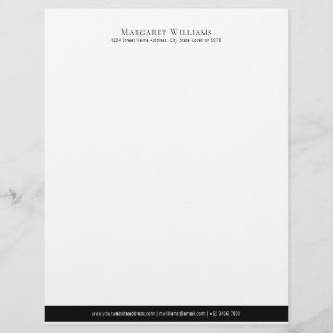 Elegant Black Footer Namn Adress Letterhead Brevhuvud