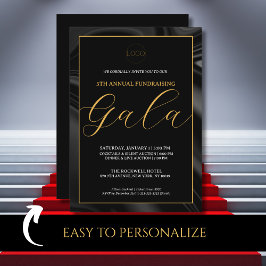 Elegant Black Gala-evenemangsinbjudan till finansi Inbjudningar