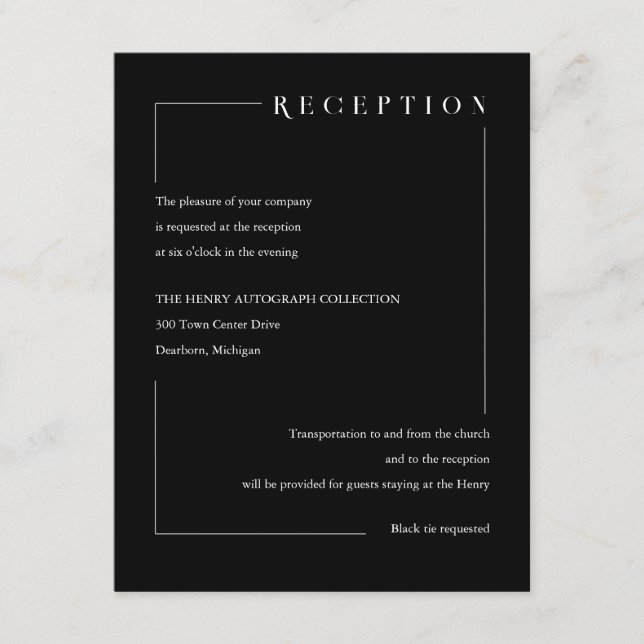 Elegant Black Geometric Initialer Tilläggskort (Framsida)