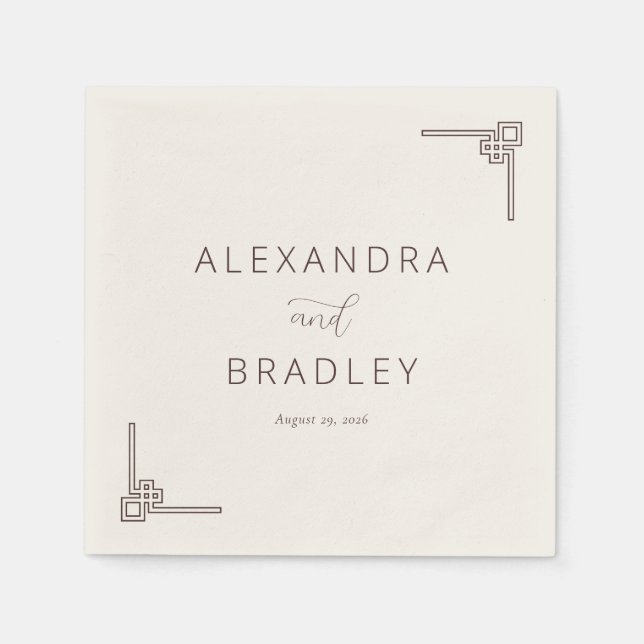 Elegant Black Geometric Pappersservett (Framsidan)