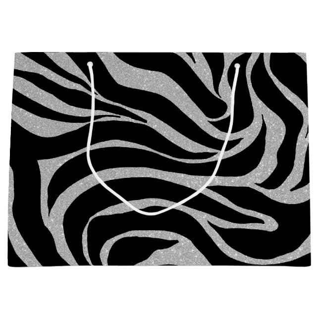 Elegant Black Glitter Zebra Animal Print (Framsidan)